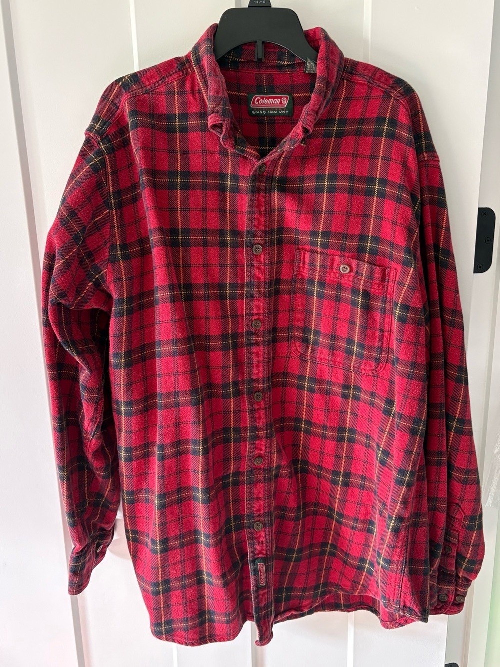Vintage Coleman Red Plaid Flannel Shirt - Men 100% cotton